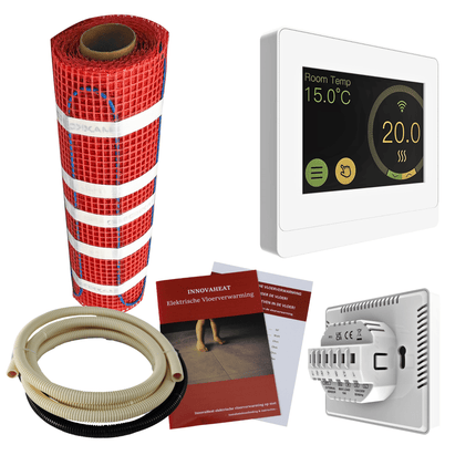 Elektrische vloerverwarming 200 Watt/m² complete set - Mat 10 m² | 2000 watt - Drainhandel