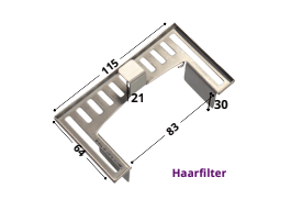 Los RVS haarfilter voor douchegoten - Drainhandel