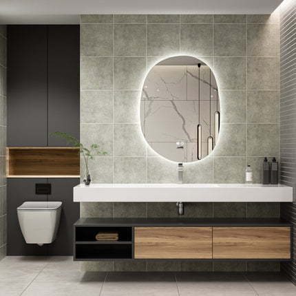 Moderne Badkamer Spiegel "Bardosu" - 80 x 60 cm - LED & Anti - condens - Drainhandel