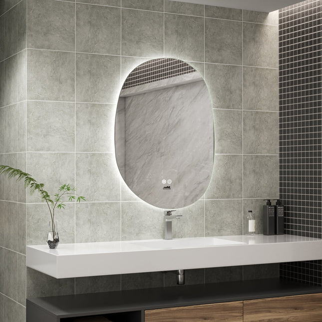 Moderne Badkamer Spiegel "Bardosu" - 80 x 60 cm - LED & Anti - condens - Drainhandel