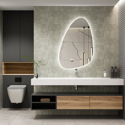 Moderne Badkamer Spiegel "Monti" - 90 x 60 cm - LED & Anti - condens - Drainhandel