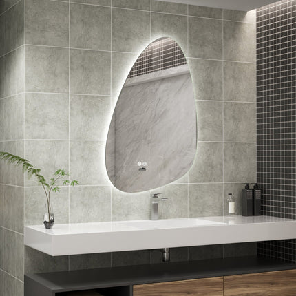 Moderne Badkamer Spiegel "Monti" - 90 x 60 cm - LED & Anti - condens - Drainhandel