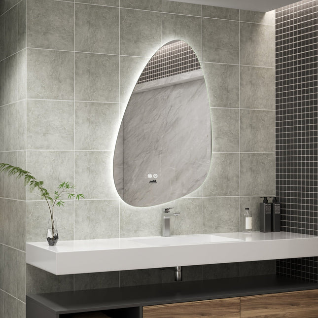Moderne Badkamer Spiegel "Monti" - 90 x 60 cm - LED & Anti - condens - Drainhandel