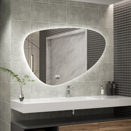 Moderne Badkamer Spiegel "Sassari" - 75 x 120 cm - LED & Anti - condens - Drainhandel