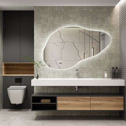 Moderne Badkamer Spiegel "Orroli" - 75 x 120 cm - LED & Anti - condens - Drainhandel