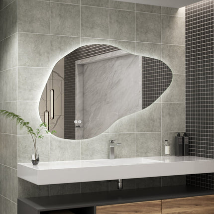 Moderne Badkamer Spiegel "Orroli" - 75 x 120 cm - LED & Anti - condens - Drainhandel