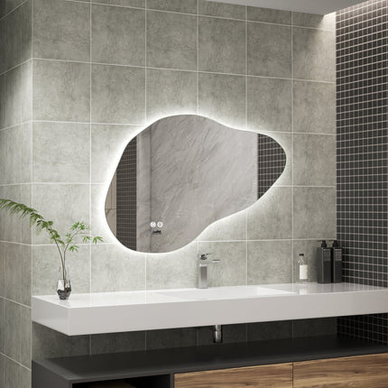 Moderne Badkamer Spiegel "Orroli" - 60 x 90 cm - LED & Anti - condens - Drainhandel