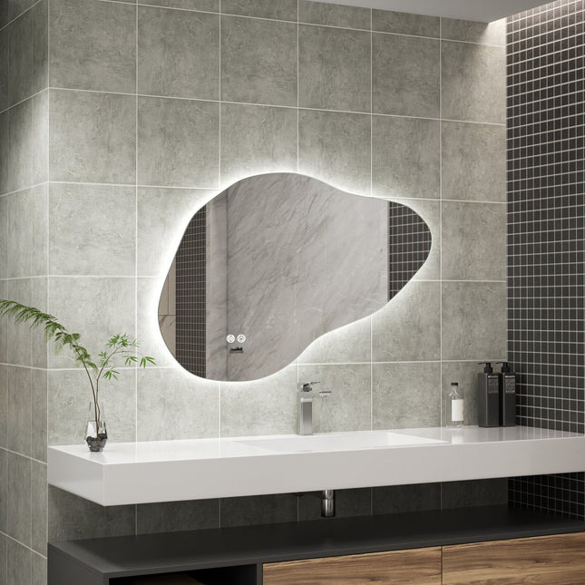 Moderne Badkamer Spiegel "Orroli" - 60 x 90 cm - LED & Anti - condens - Drainhandel