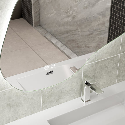 Moderne Badkamer Spiegel "Orroli" - 60 x 90 cm - LED & Anti - condens - Drainhandel