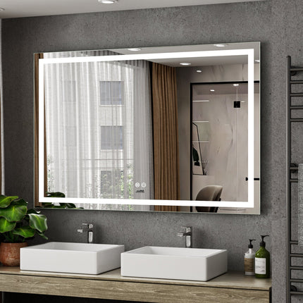 Moderne Badkamer Spiegel "Ottana" - 80 x 120 cm - LED & Anti - condens - Drainhandel