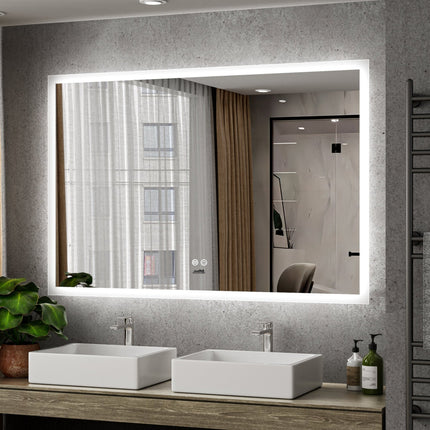 Moderne Badkamer Spiegel "Oristano" - 80 x 120 cm - LED & Anti - condens - Drainhandel