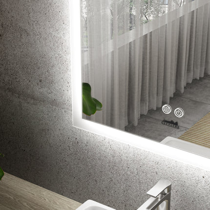 Moderne Badkamer Spiegel "Oristano" - 80 x 60 cm - LED & Anti - condens - Drainhandel