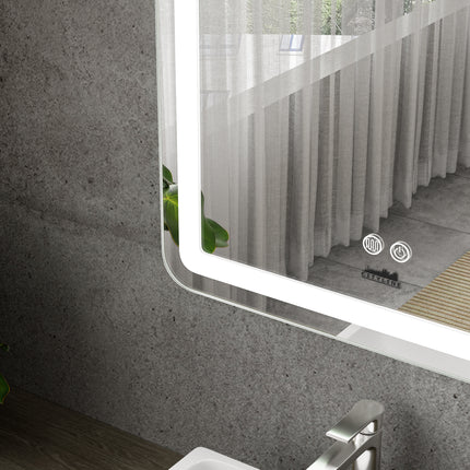 Moderne Badkamer Spiegel "Bosa" - 80 x 60 cm - LED & Anti - condens - Drainhandel