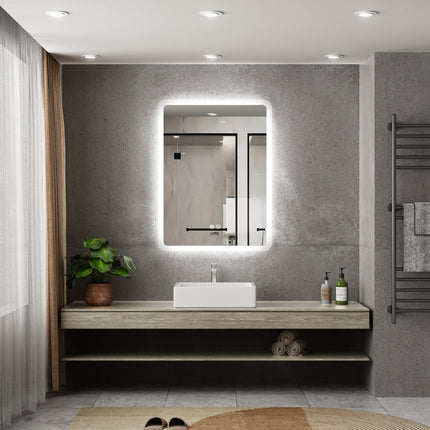 Moderne Badkamer Spiegel Alghero - 80 x 60 cm - LED & Anti - condens - Drainhandel