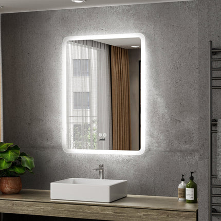 Moderne Badkamer Spiegel Alghero - 80 x 60 cm - LED & Anti - condens - Drainhandel