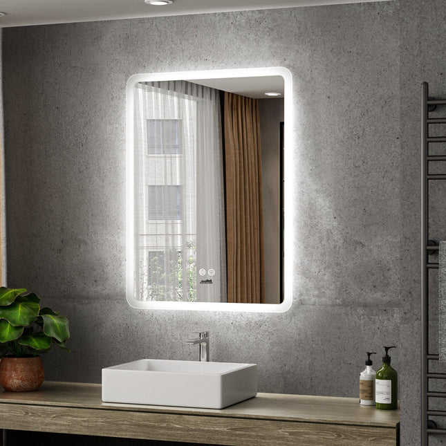 Moderne Badkamer Spiegel Alghero - 80 x 60 cm - LED & Anti - condens - Drainhandel