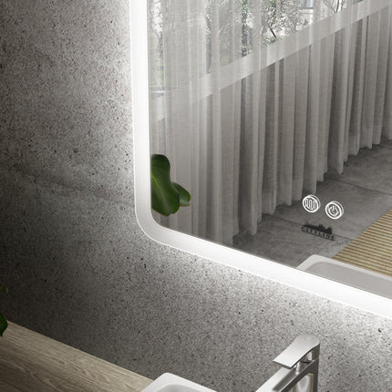 Moderne Badkamer Spiegel Alghero - 80 x 60 cm - LED & Anti - condens - Drainhandel