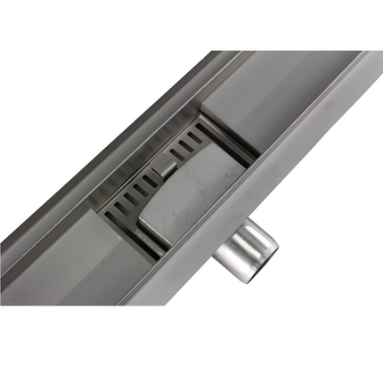 CityLine RVS douchegoot 120 cm muurflens met zijuitloop