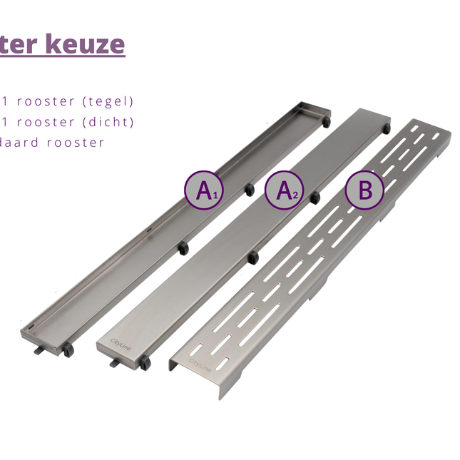 CityLine RVS douchegoot 160 cm flens met zijuitloop
