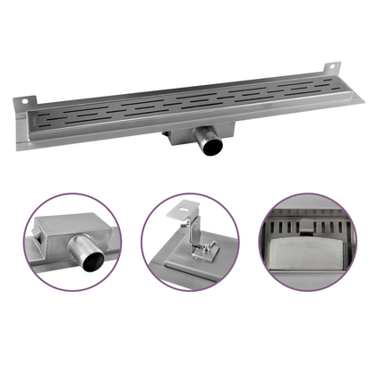CityLine RVS douchegoot 60 cm muurflens met zijuitloop