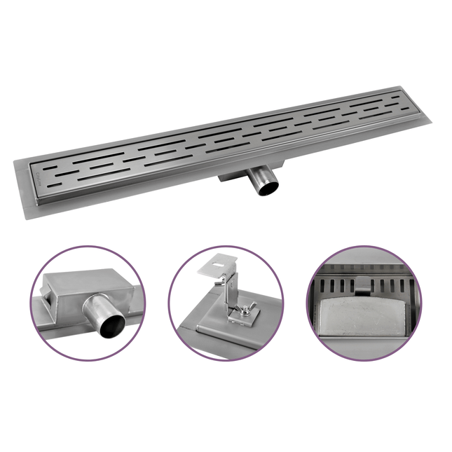 CityLine RVS douchegoot 70 cm flens met zijuitloop