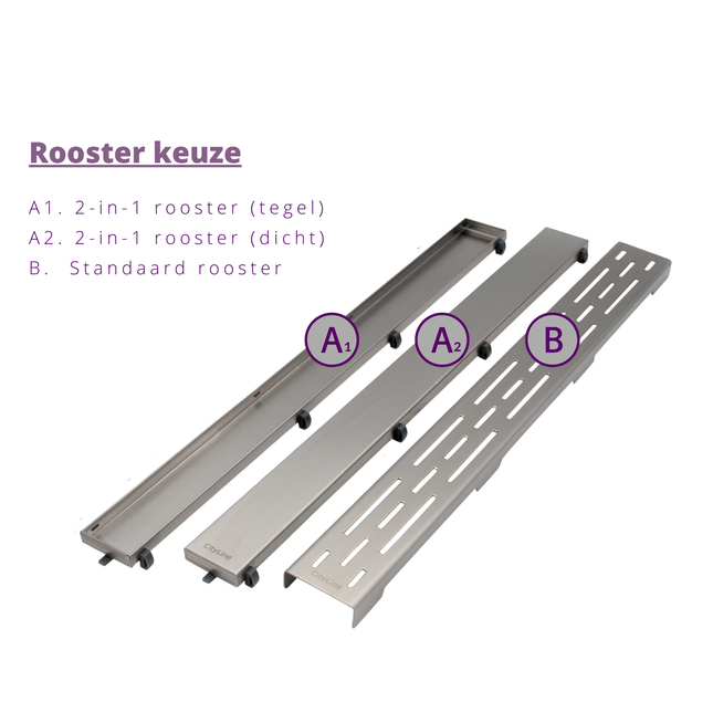 CityLine RVS Flex douchegoot 140 cm Flens - 360 ° Draaibaar sifon