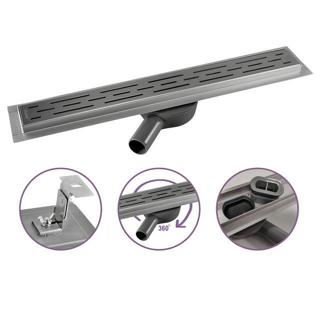 CityLine RVS Flex douchegoot 50 cm Flens - 360 ° Draaibaar sifon