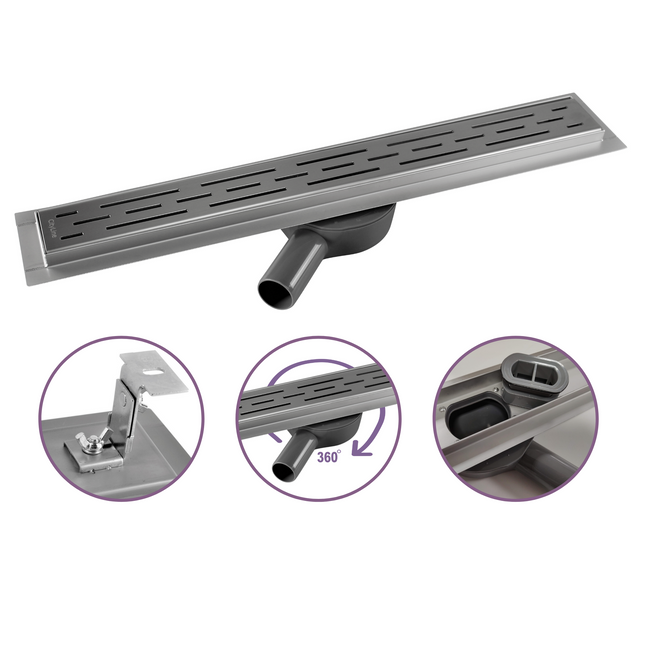 CityLine RVS Flex douchegoot 70 cm Flens - 360 ° Draaibaar sifon