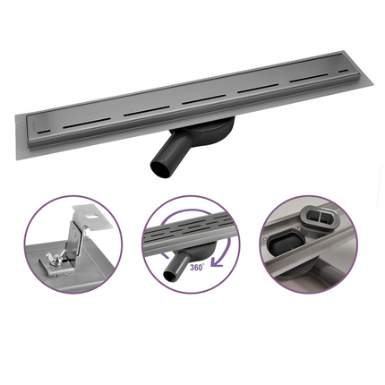 CityLine RVS Flex douchegoot 90 cm Flens - 360 ° Draaibaar sifon