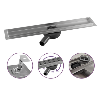 CityLine RVS Flex douchegoot 90 cm Flens - 360 ° Draaibaar sifon