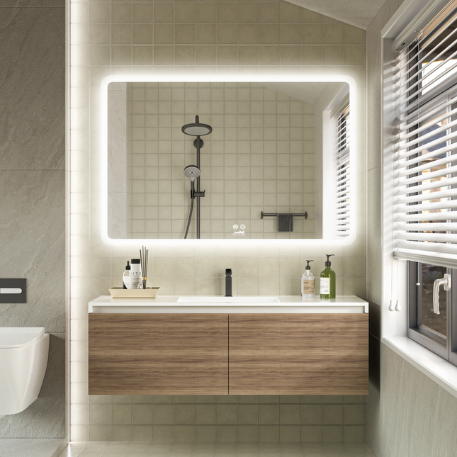 CityLine TopDesign Moderne Badkamer Spiegel  "Alghero" - 80 x 120 cm - LED & Anti-condens