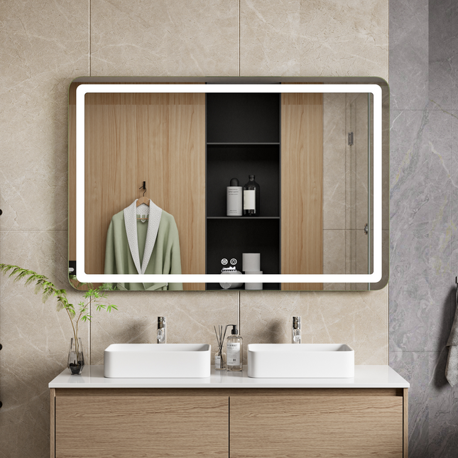CityLine TopDesign Moderne Badkamer Spiegel  "Bosa" - 80 x 120 cm - LED & Anti-condens