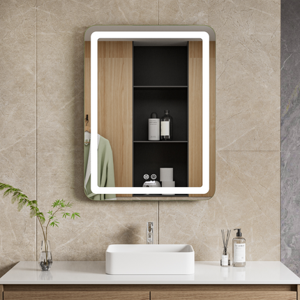 CityLine TopDesign Moderne Badkamer Spiegel  "Bosa" - 80 x 60 cm - LED & Anti-condens