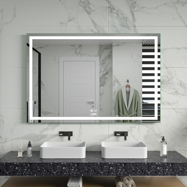 CityLine TopDesign Moderne Badkamer Spiegel  "Ottana" - 80 x 120 cm - LED & Anti-condens