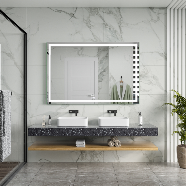 CityLine TopDesign Moderne Badkamer Spiegel  "Ottana" - 80 x 120 cm - LED & Anti-condens