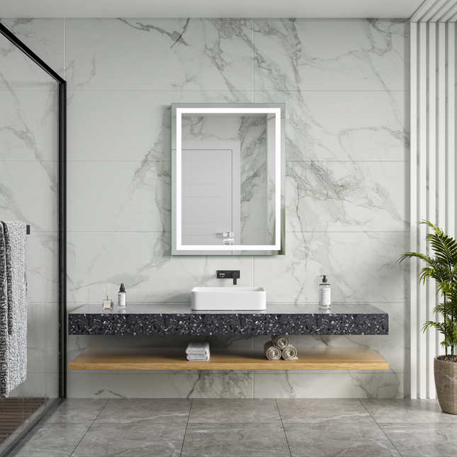 CityLine TopDesign Moderne Badkamer Spiegel  "Ottana" - 80 x 60 cm - LED & Anti-condens