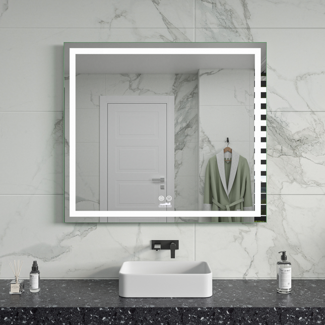 CityLine TopDesign Moderne Badkamer Spiegel  "Ottana" - 80 x 90 cm - LED & Anti-condens