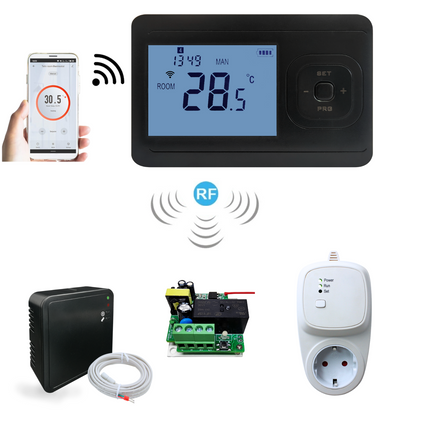 VH Control "Echo wifi" Draadloze wifi thermostaat Zwart - programmeerbaar