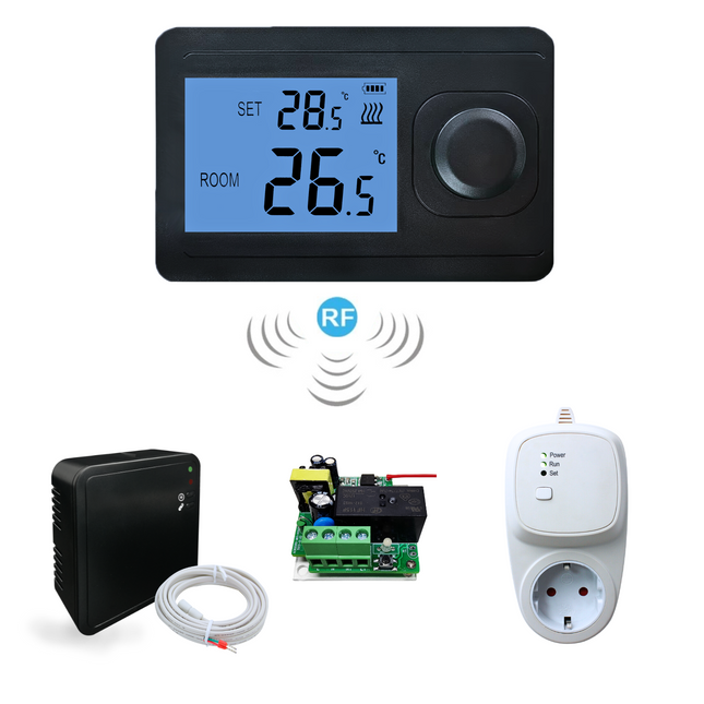 VH Control "Otus" Draadloze RF thermostaat - Mat Zwart